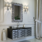 Декоративное зеркало для ванной комнаты Marsan Vincent 1400x750 в серебре