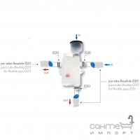 Сифон для кондиціонера подвійний сухий, з монтажним коробом Vecamco Double 9899-240-01
