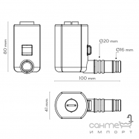 Сифон для кондиционера сухой, с монтажным коробом Vecamco Mini 2