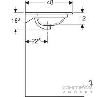 Мебельная раковина Geberit Selnova Square 500.997.00.1 белая