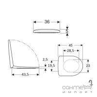 Сиденье с крышкой для унитаза Soft-Close Geberit Selnova Compact 501.576.01.1 дюропласт