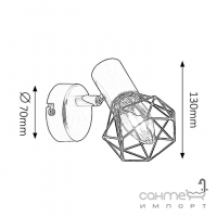 Спот настінний Rabalux Odin 6882 бронза