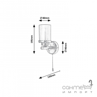 Світильник настінний вологостійкий Rabalux Aviva 5087 хром