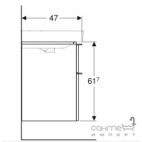 Подвесная тумба под раковину Geberit Smyle Square 500.354.JL.1 песочно серый