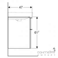 Подвесная тумба под раковину Geberit Smyle Square 500.353.JK.1 черный матовый