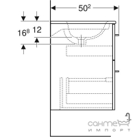 Подвесная тумба под раковину Geberit Selnova Square 501.211.00.1 светлый орех