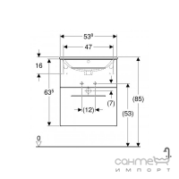 Подвесная тумба с раковиной Geberit Selnova Square 501.232.00.1 белый, крашеный глянец