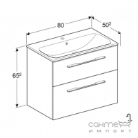 Подвесная тумба с раковиной Geberit Selnova Square 501.240.00.1 белый