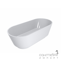 Окремостояча ванна з литого мармуру Miraggio SIENA 180x80 біла глянсова