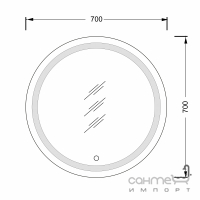 Дзеркало з LED-підсвічуванням Мийдодир Санні 70х70