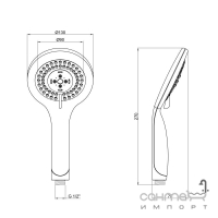 Ручний душ 3-х режимний Q-tap Rucni QTRUCA128O5PCW хром/білий
