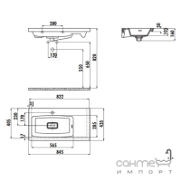 Раковина мебельная Creavit Memory 85 MY085 Белый