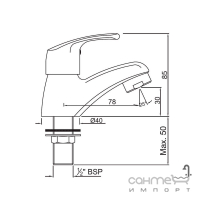 Кран для раковины Jaquar Eko EKO-CHR-33011 Хром