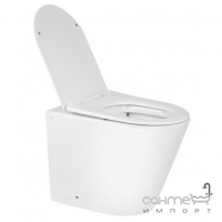 Підлоговий унітаз безободковий з сидінням soft-close дюропласт slim Q-tap Swan QT16223178W білий