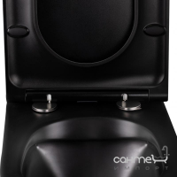 Безободковий унітаз-компакт із сидінням дюропласт softclose Q-tap Robin QT13222141ARMB матовий чорний