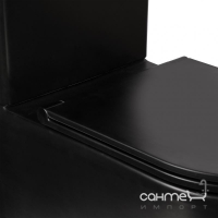 Безободковый унитаз-компакт с сидением дюропласт softclose Q-tap Robin QT13222141ARMB матовый черный