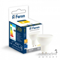 Лампочка світлодіодна матова Feron 25745 LB-716 MRG GU10 230V 6W 480Lm 2700K