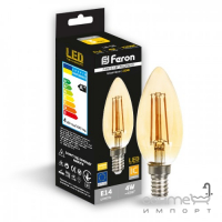 Лампочка светодиодная прозрачная Feron 01521 LB-58 C37 230V 4W 400Lm E14 2200K