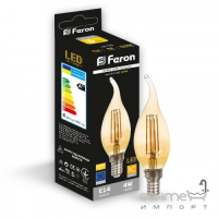 Лампочка светодиодная прозрачная Feron 01522 LB-59 CF37 230V 4W 400Lm E14 2200K