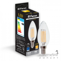 Лампочка світлодіодна димована Feron 25651 LB-68 C37 230V 4W 400Lm E14 2700K