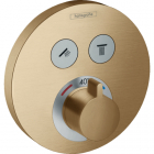 Смеситель-термостат скрытого монтажа на 2 потребителя Hansgrohe Shower Select S 15743140 матовая бронза