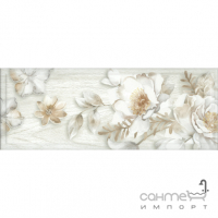Настінна плитка Інтеркерама Blanco декор сірий Д 181 071 (квіти)