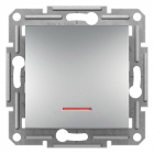Кнопка одинарна без рамки з підсвічуванням прохідної Schneider Electric Asfora алюміній/сталь/бронза/антрацит
