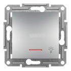 Кнопка одинарная без рамки с подсветкой Schneider Electric Asfora алюминий/сталь/бронза/антрацит, без фиксации 