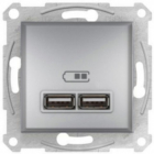 USB розетка без рамки Schneider Electric Asfora алюминий/сталь/бронза/антрацит