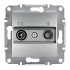 Розетка TV/R без рамки прохідна Schneider Electric Asfora алюміній/сталь/бронза/антрацит