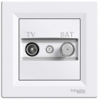 Розетка TV/SAT проходная Schneider Electric Asfora белый/кремовый, (4 дБ)