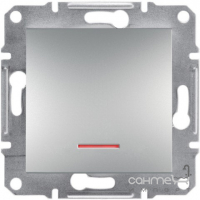 Кнопка одинарная без рамки с подсветкой Schneider Electric Asfora алюминий/сталь/бронза/антрацит
