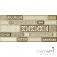 Плитка настенная Интеркерама Textiles декор коричневый Д 182 031