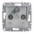 Розетка TV/R/SAT без рамки проходная Schneider Electric Asfora алюминий/сталь/бронза/антрацит (4 дБ)