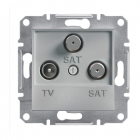 Розетка TV/SAT/SAT без рамки концевая Schneider Electric Asfora алюминий/сталь/бронза/антрацит (1 дБ)