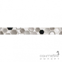 Плитка настенная Интеркерама Techno бордюр вертикальный серый БВ 167 071 (гексагоны)