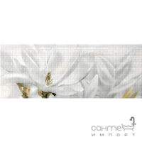 Плитка настенная Интеркерама Unico декор белая Д 174 061-1 (цветы)