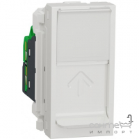 Розетка компьютерная одномодулная для коннектора RJ45 Schneider Electric Unica New алюминий/белый