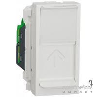 Розетка компьютерная одномодульная для коннектора RJ45 Schneider Electric Unica New NU341218, белый, STP, кат. 5e