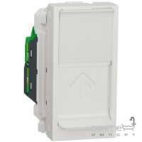 Розетка комп'ютерна одномодульна для конектора RJ45 Schneider Electric Unica New NU341618, білий, STP, кат. 6