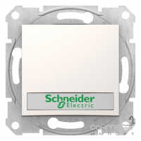 Кнопка с подсветкой и надписью без рамки Schneider Electric Sedna белый/слоновая кость, 2300 W