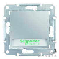 Кнопка з підсвічуванням та написом без рамки Schneider Electric Sedna алюміній/графіт/титан, 2300 W
