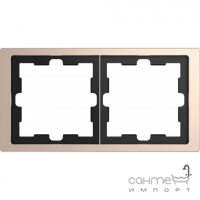 Рамка двойная горизонтальная Schneider Electric Merten D-Life нержавеющая сталь/мокко/шампань