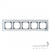 Рамка пятерная горизонтальная стеклянная Schneider Electric Merten M-Elegance мокко/серый диамант
