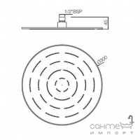 Верхній душ, 1 режим, кругла форма, діаметр 300 мм Jaquar Maze OHS-GLD-1633