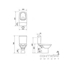 Безободковый унитаз-компакт Cersanit Carina Clean On 011 с сиденьем soft-close CCKZ1012973941