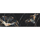 Плитка настенная Интеркерама Dark Marble декор черная Д 210 082 (цветы)