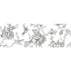 Плитка настенная Интеркерама Oris декор серая Д 215 061 (цветы, птицы)