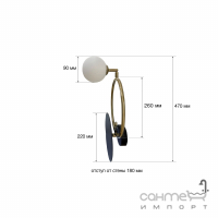 Настенный светильник MJ-Light PEARL BK+GD 16002 золото-черный