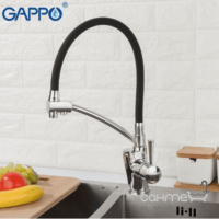Смеситель для кухни Gappo G4398-1 под фильтр, нержавеющая сталь, чёрный
